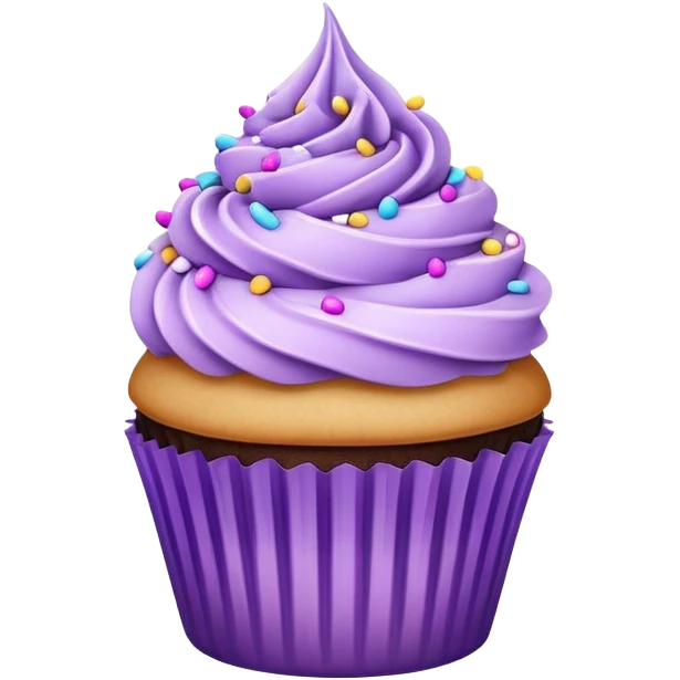 Realistic cupcake with purple sprinkles  emoji