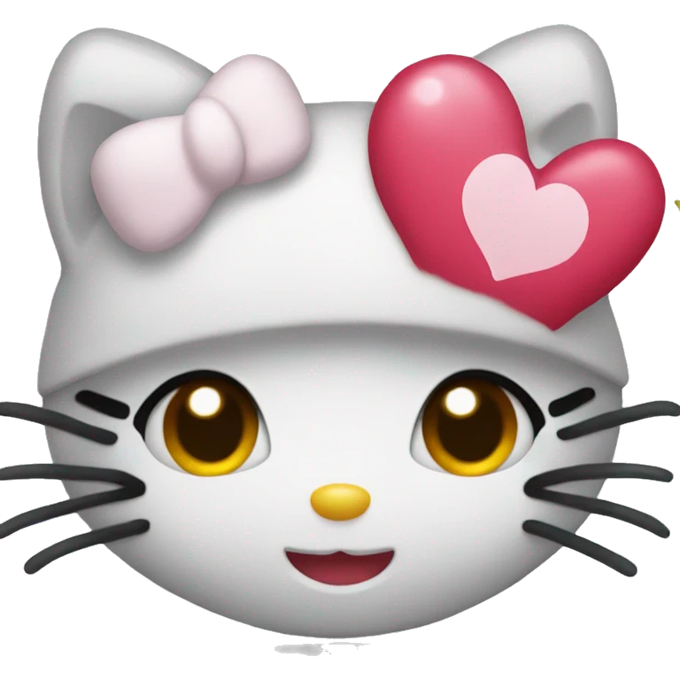 hello kitty with heart emoji