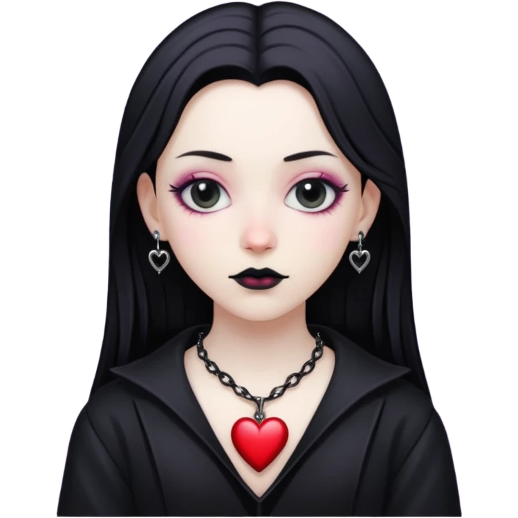 goth heart with a gothic heart pendant emoji