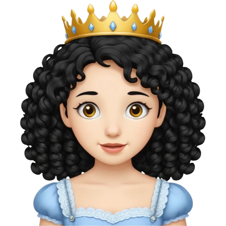 Princesa banca con el pelo rizado y el pelo negro con brackets emoji