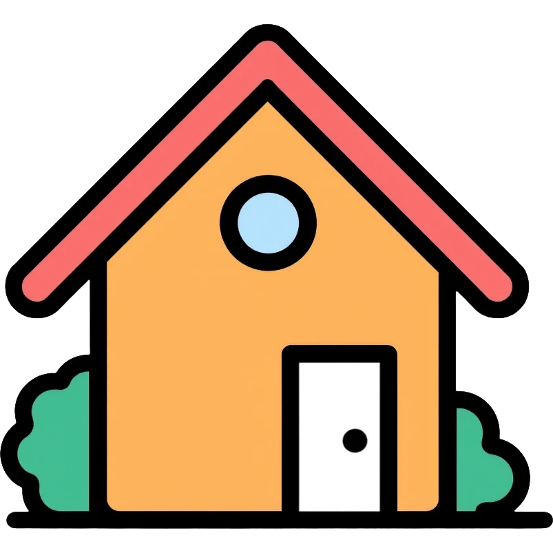 simple home house with roof and door emoji