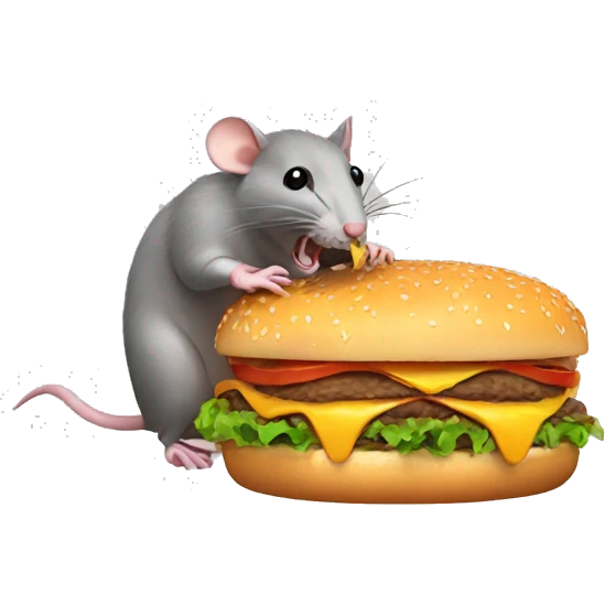 Rat eating burger emoji
