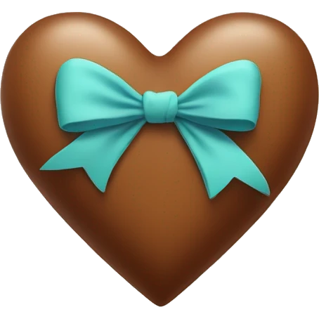 Brown love heart with bow emoji