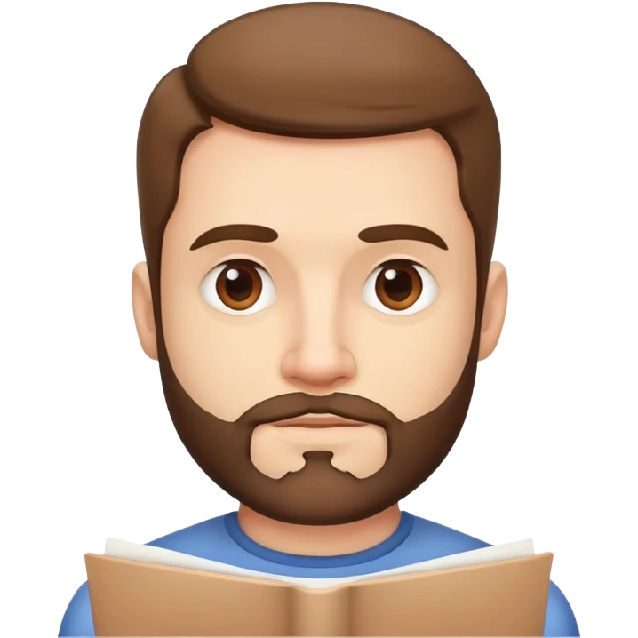 prof avec un peu de barbe gros menton qui montre une liste emoji