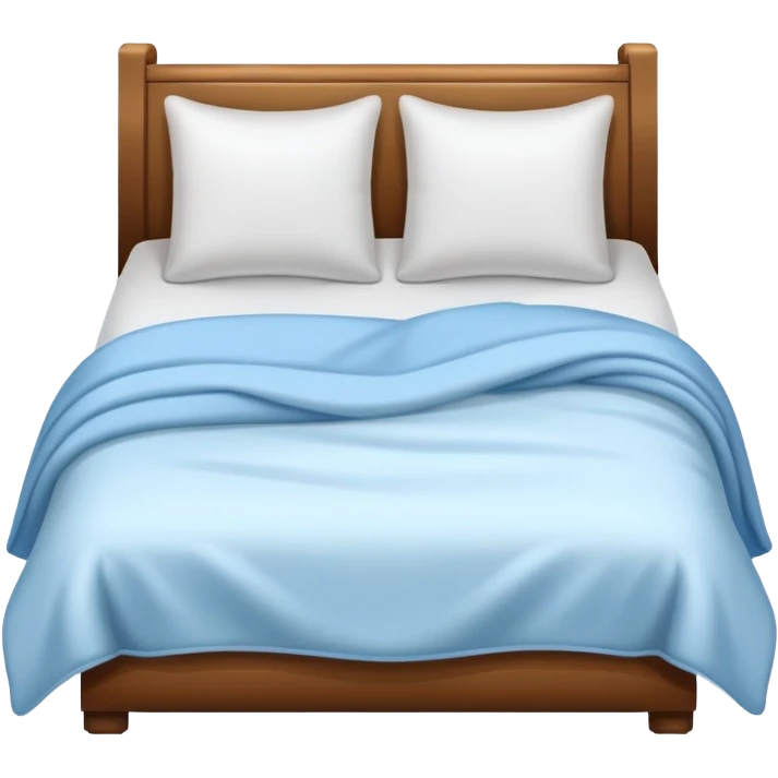 A comfortable bed with pillows and blanket emoji