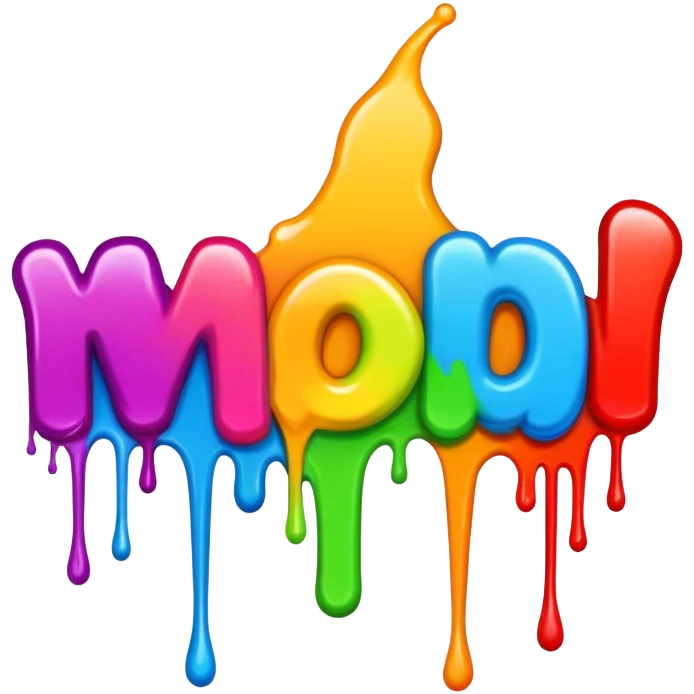 Graffiti the word mod with drippy paint  emoji