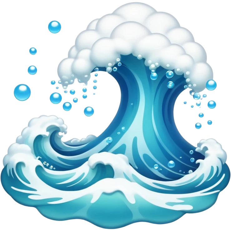 An ocean at a rolling boil with a lot of bubbles errupting from it emoji