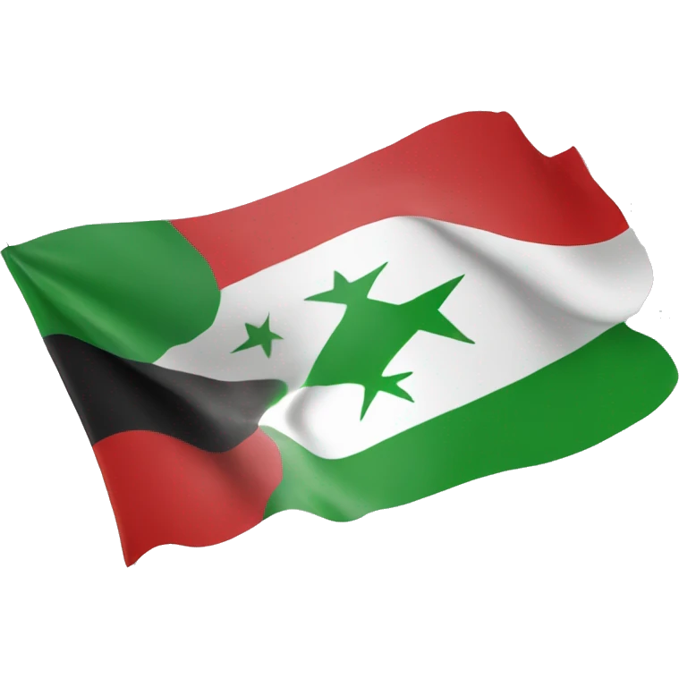 Syrian flag but green color not red  emoji