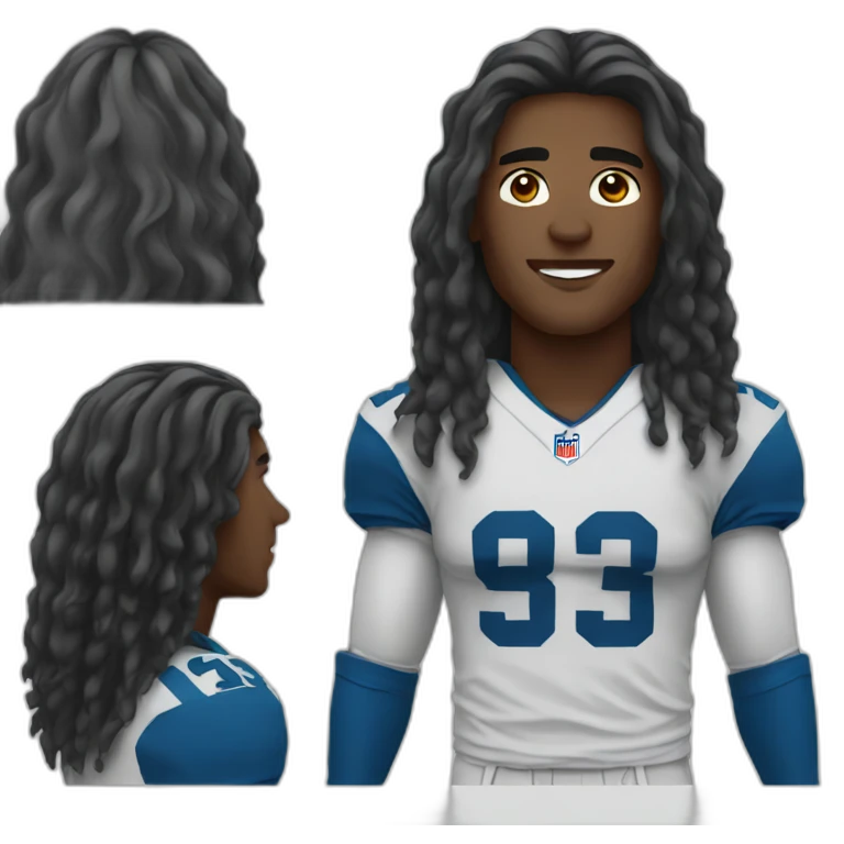 Football player with long hair emoji