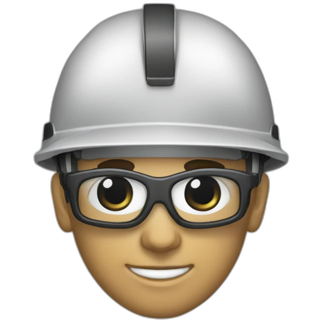 Trabalhador com capacete com a mão emoji