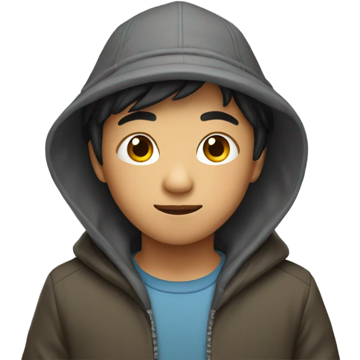 asian boy with hat and hoodie emoji