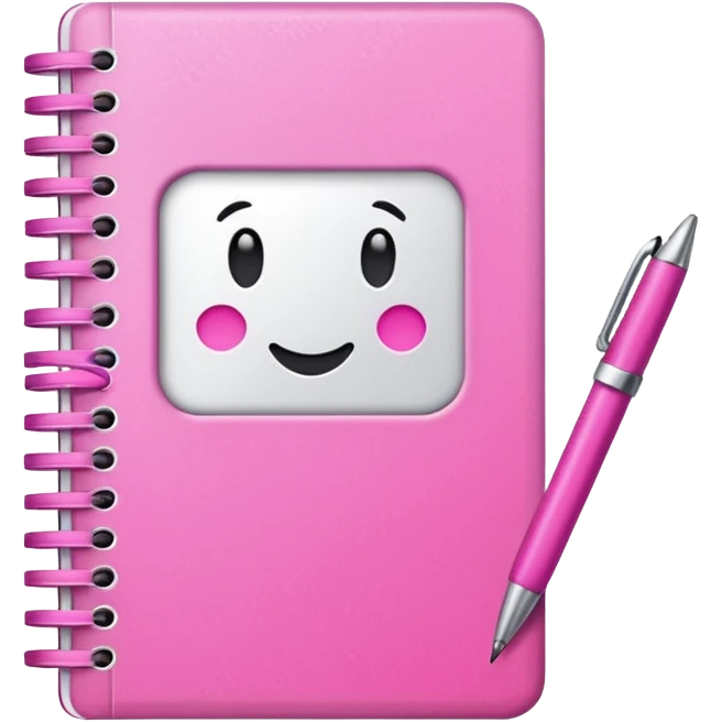 make a notebook with a pen with very girly pink tones. emoji