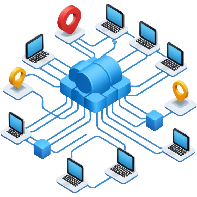 create an isometric analogous to showcase ease of workflows and integrations with AI, so like show lots of lines to exemplify workflows emoji