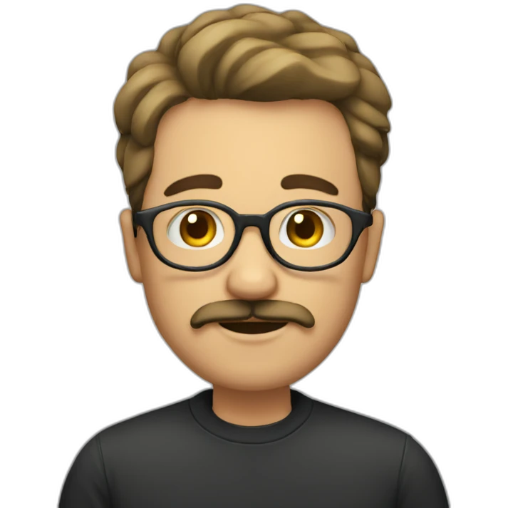 Man with glasses and moustache and goatee emoji