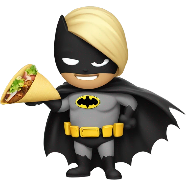 Batman eating a taco emoji