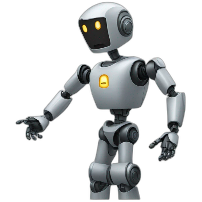robot pointing to the sky above emoji