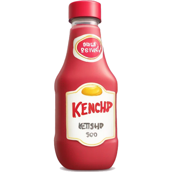 pink ketchup with a tag that says ´KENCHUP' emoji
