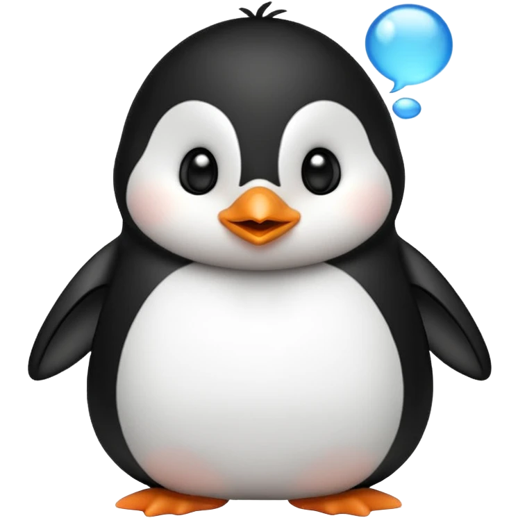 cutesy penguin blowing a kiss emoji
