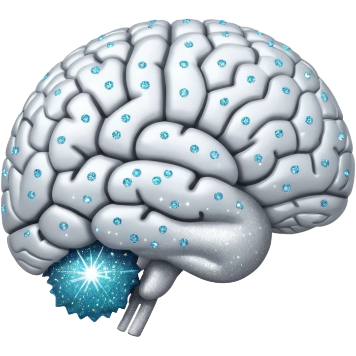 glitter white brain emoji