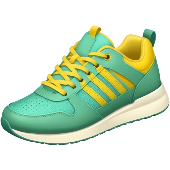 seagreen and yellow sneakers emoji
