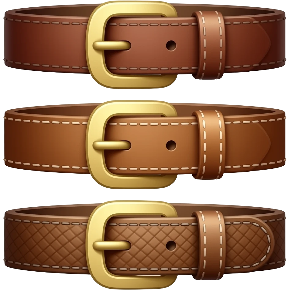 stylish belt with different designs separate all these 3 belts emoji