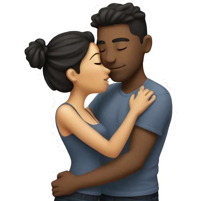 guy kissing his girlfriend emoji