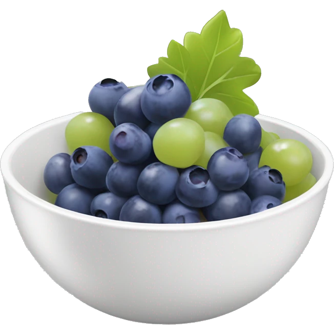 yoghurt bowl with grapes and blueberries emoji