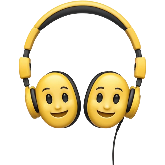 headphones with a smiling face inside emoji