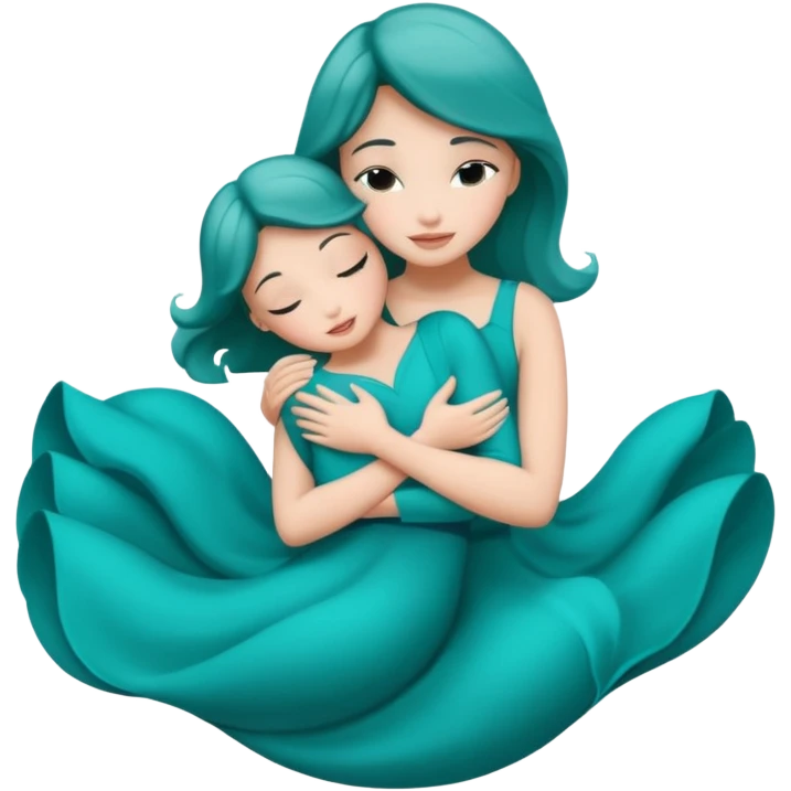 Teal hugs with Belles wording emoji