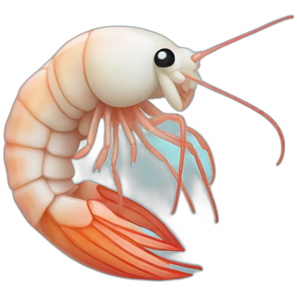 light blue colored shrimp emoji