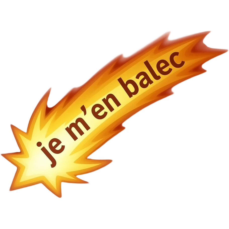 Une étoile filante avec écrit « je m’en balec » à l’intérieur le plus réaliste emoji
