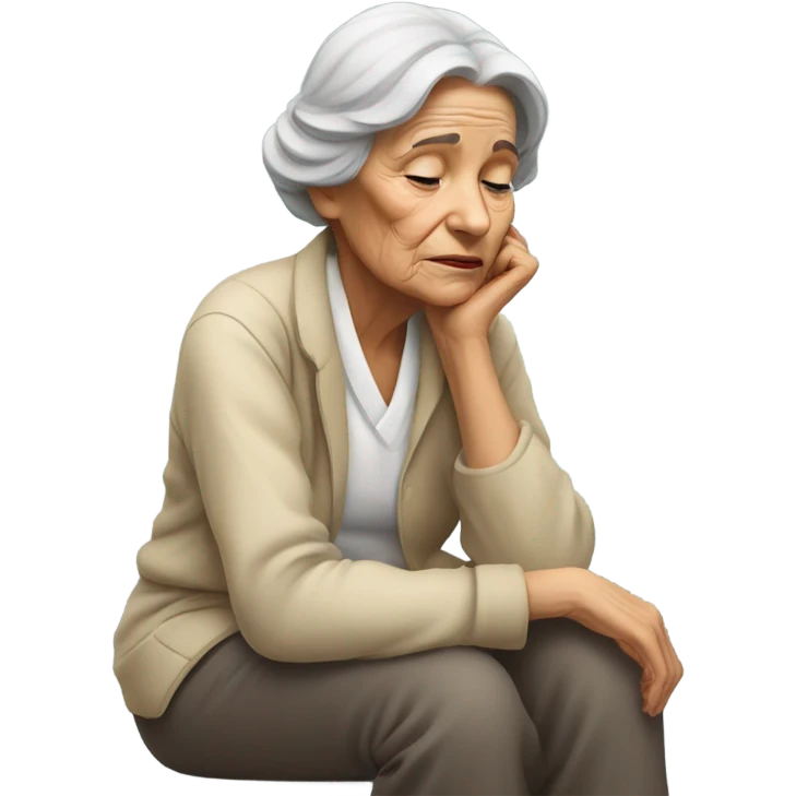 Old lady on ground emoji