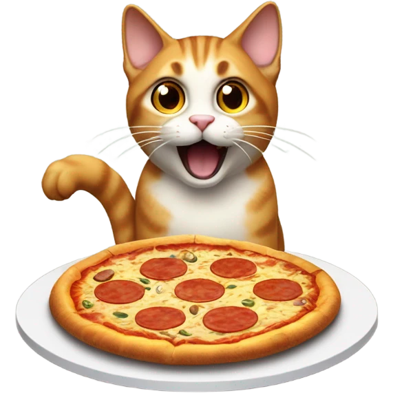 Cat eating pizza  emoji