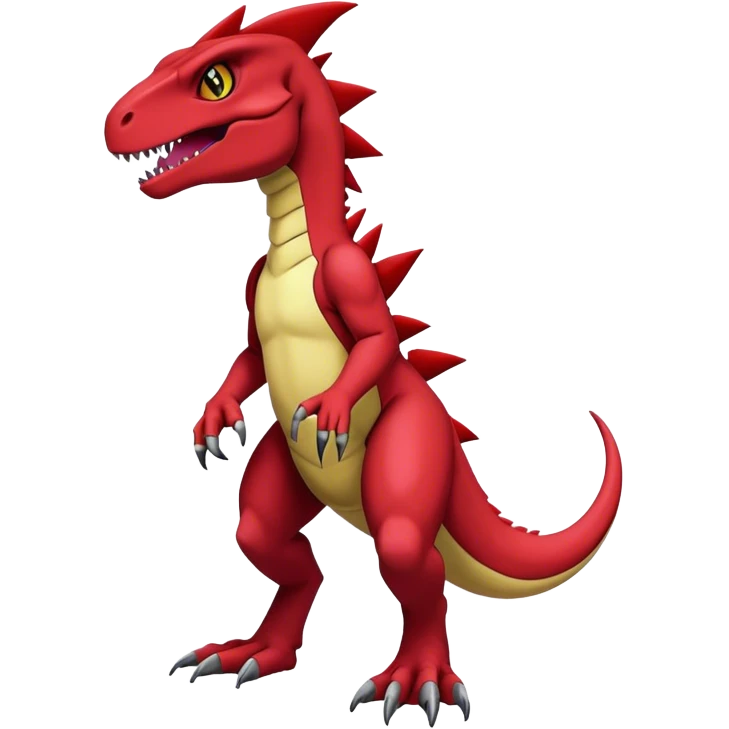  Cool Edgy Maroon Guilmon-Charmeleon-Digimon-Fakemon-Velociraptor full body emoji