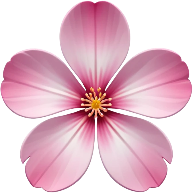 a perfect white and pink gradient sakura flower emoji