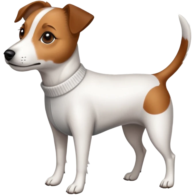 Jack Russell with long legs wearing a jumper  emoji