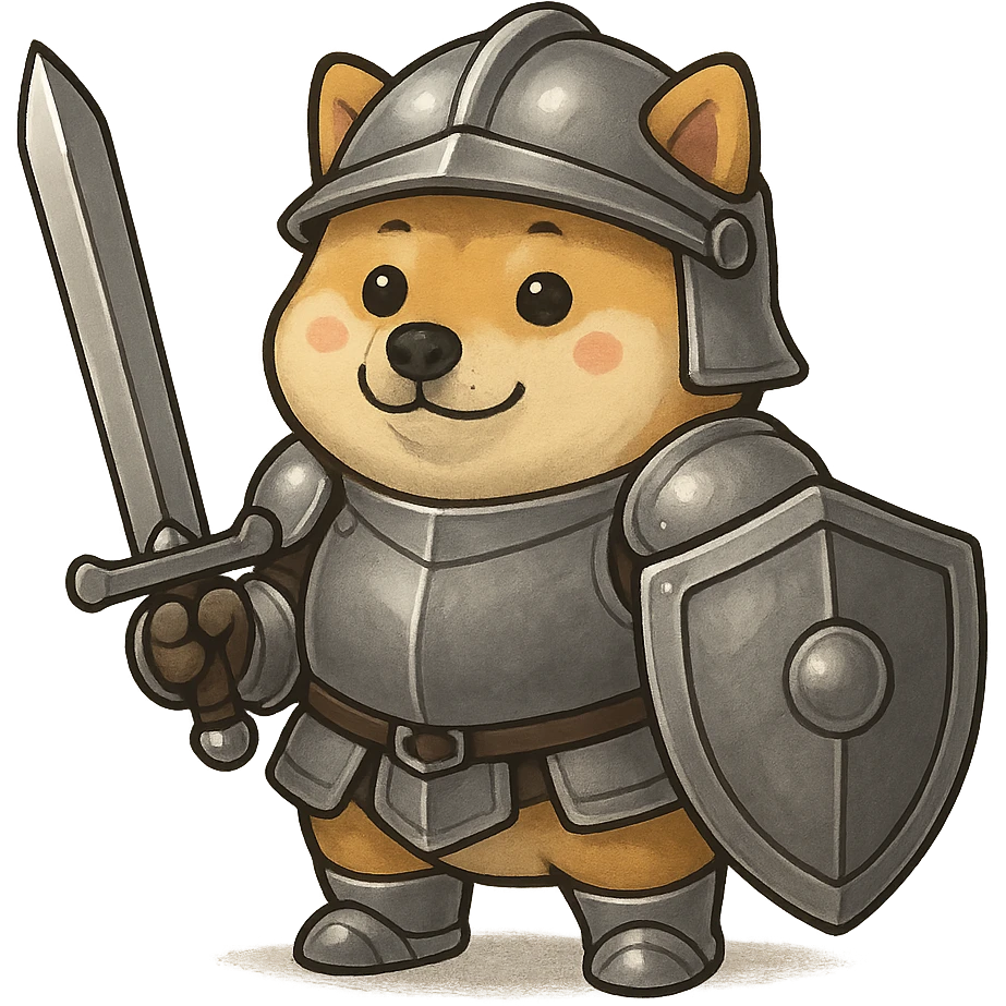 cheems as a knight emoji