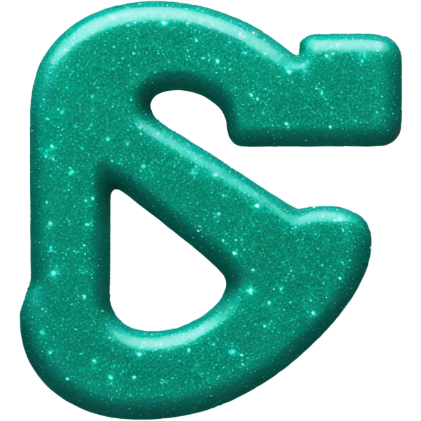 Glitter Teal color letter S emoji