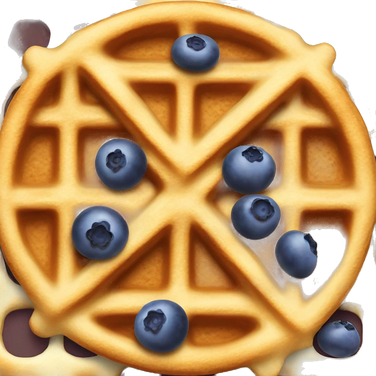 A fluffy waffle with blueberries in it ￼ emoji