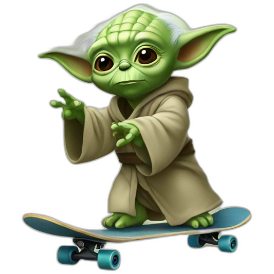 yoda on a skateboard emoji