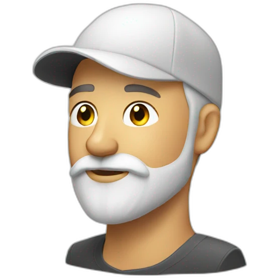 White man beard with cap emoji