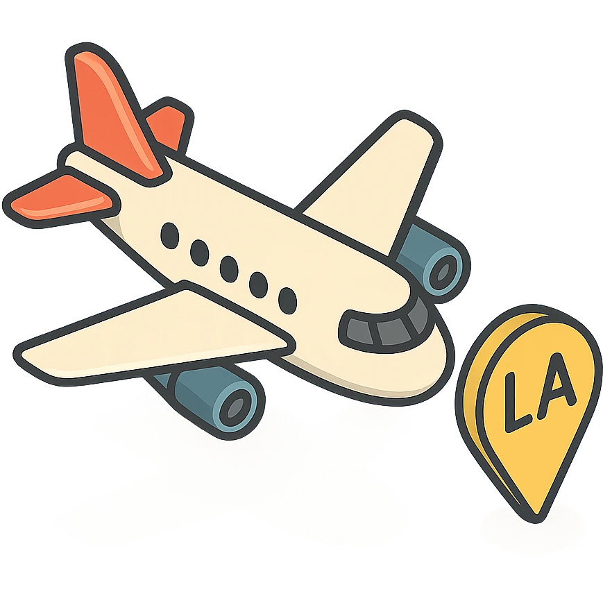 plane flying to L.A. emoji