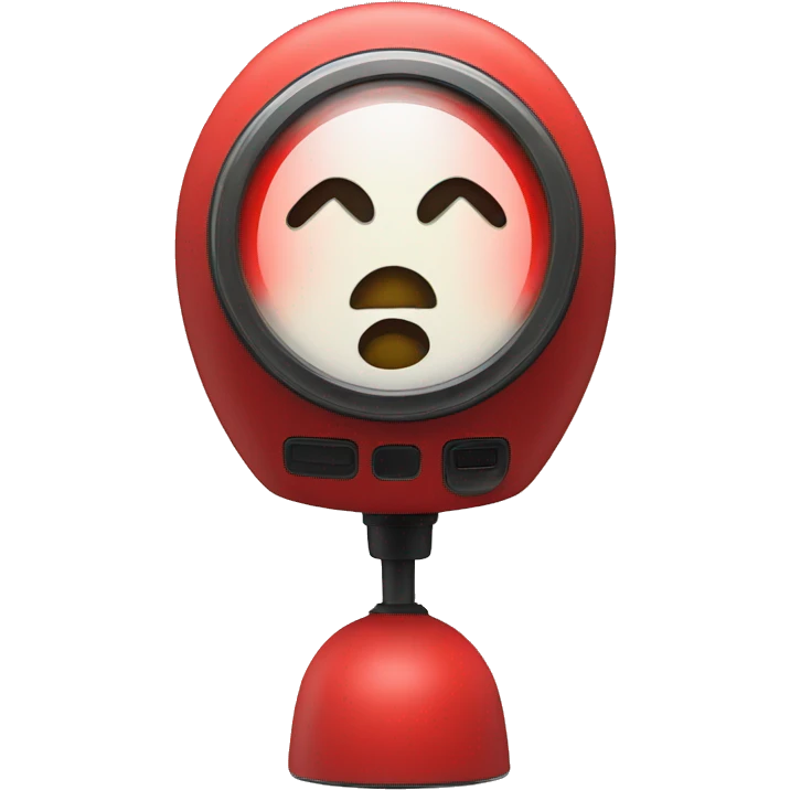 An alarm light with an anxious expression, red emoji