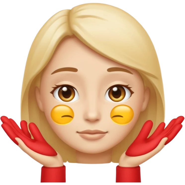 Minimal emoji representing reduced facial puffiness, soft hand gesture shaping the face contour, balanced and natural appearance, wellness-focused, simple and easy to understand
 emoji
