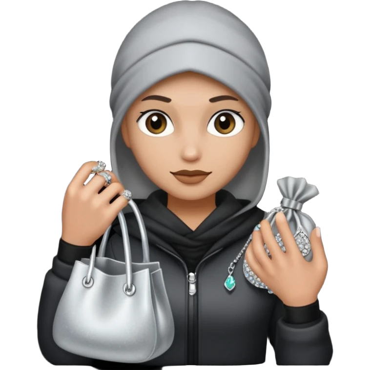 Thief with stolen jewelry bag emoji