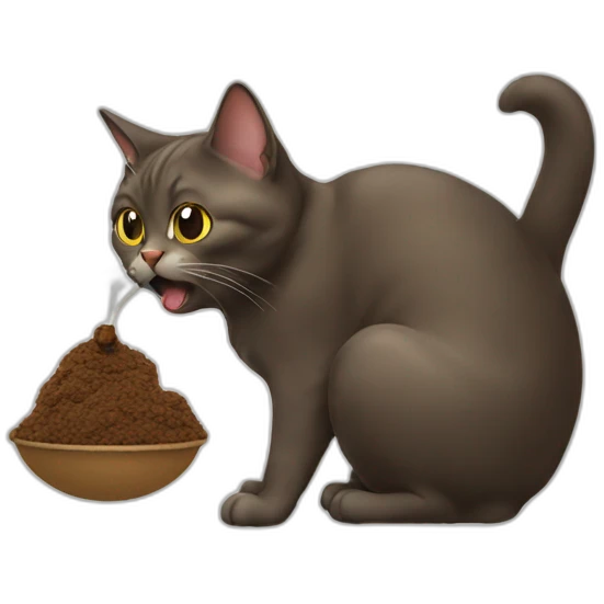 cat eating poop emoji