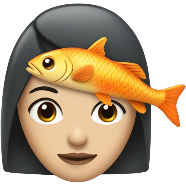 Woman with a fish head emoji