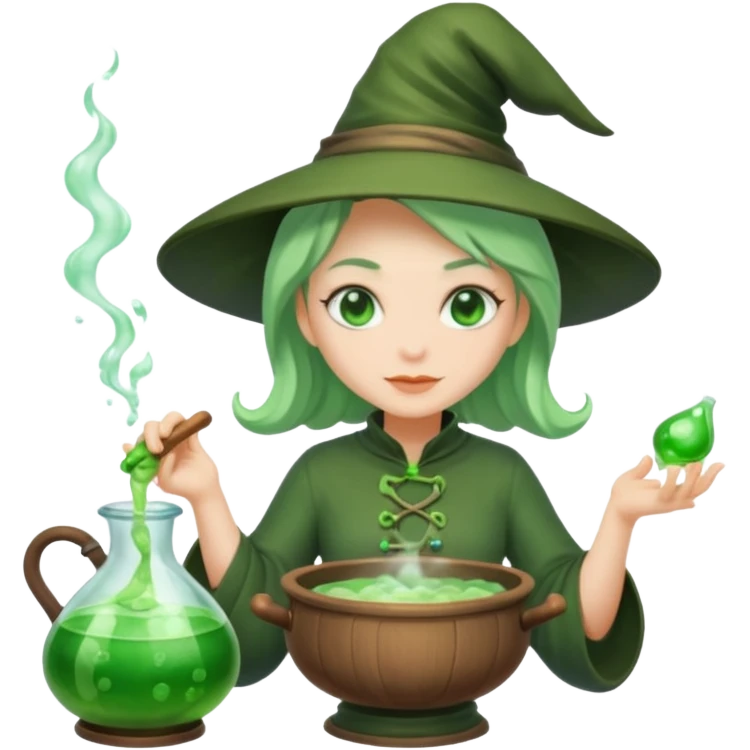 green witch cooking potion emoji