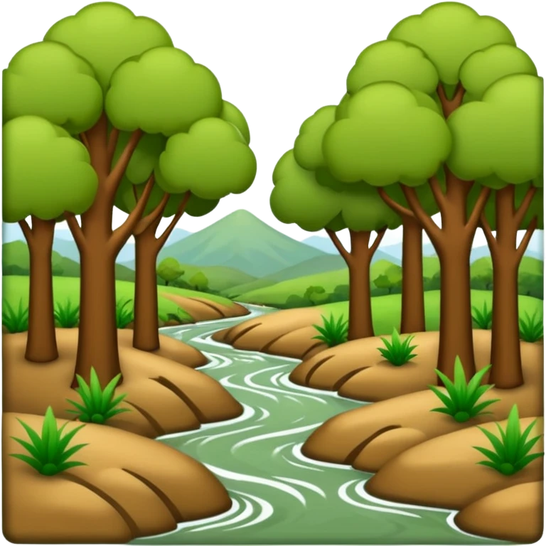 alluvial/riparian woodlands (simplistic; iOS emoji style) emoji