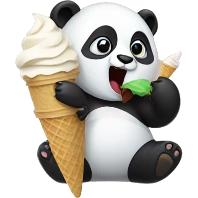 Panda eating ice cream emoji